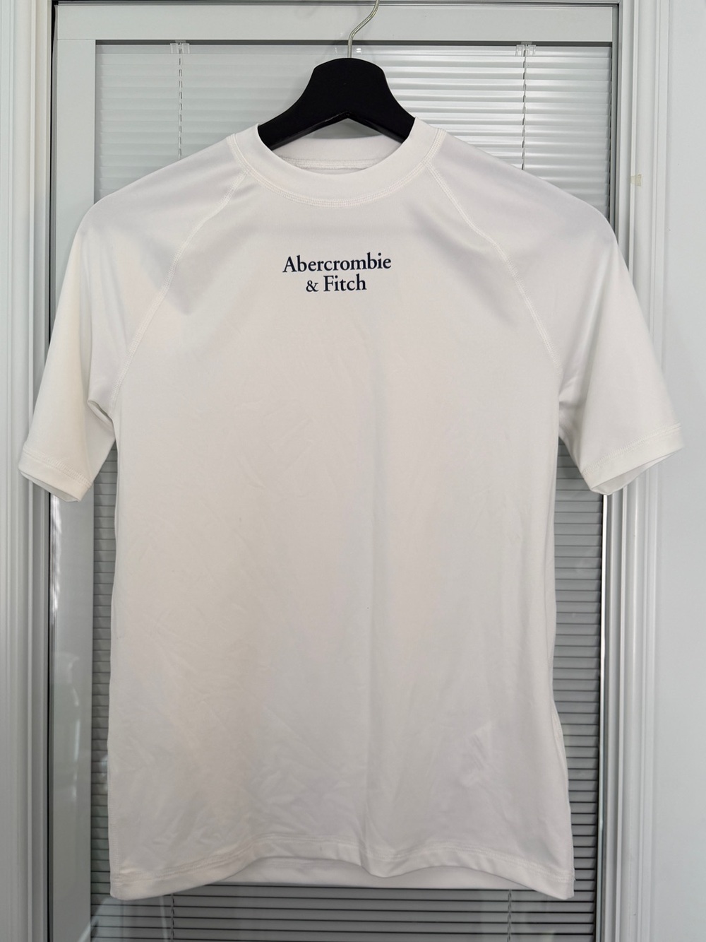 Abercrombie Kids 11/12 White Short Sleeve Rashguard UPF 40 summer pool beach sun